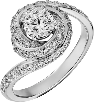 Trinity Ruban solitaire, brilliant-cut diamond, paved  Trinity Ruban solitaire, brilliant-cut diamond, paved