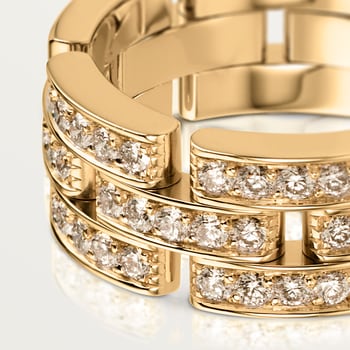 Maillon Panthère ring, triple row, half-paved Maillon Panthère ring, triple row, half-paved