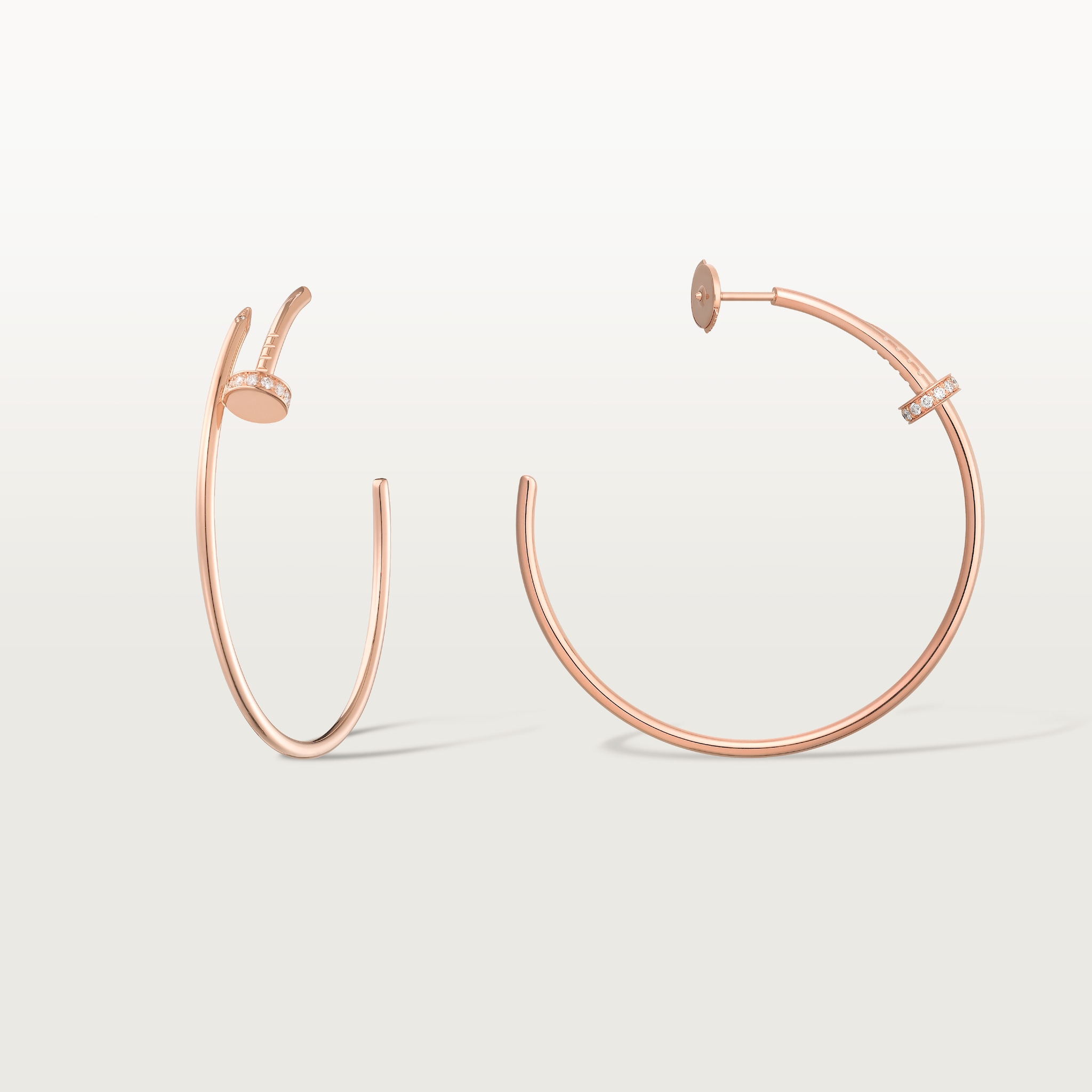 Juste un Clou hoop earrings, large model, diamonds, image 5