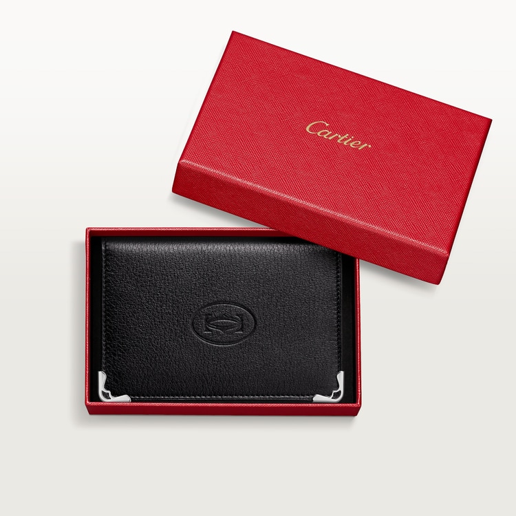 CRL3001367 Credit Business Card Holder Must de Cartier Black calfskin stainless steel finish Cartier