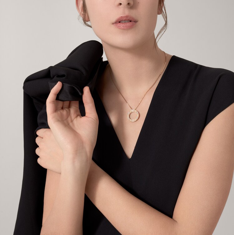 Cartier love necklace diamond paved hotsell