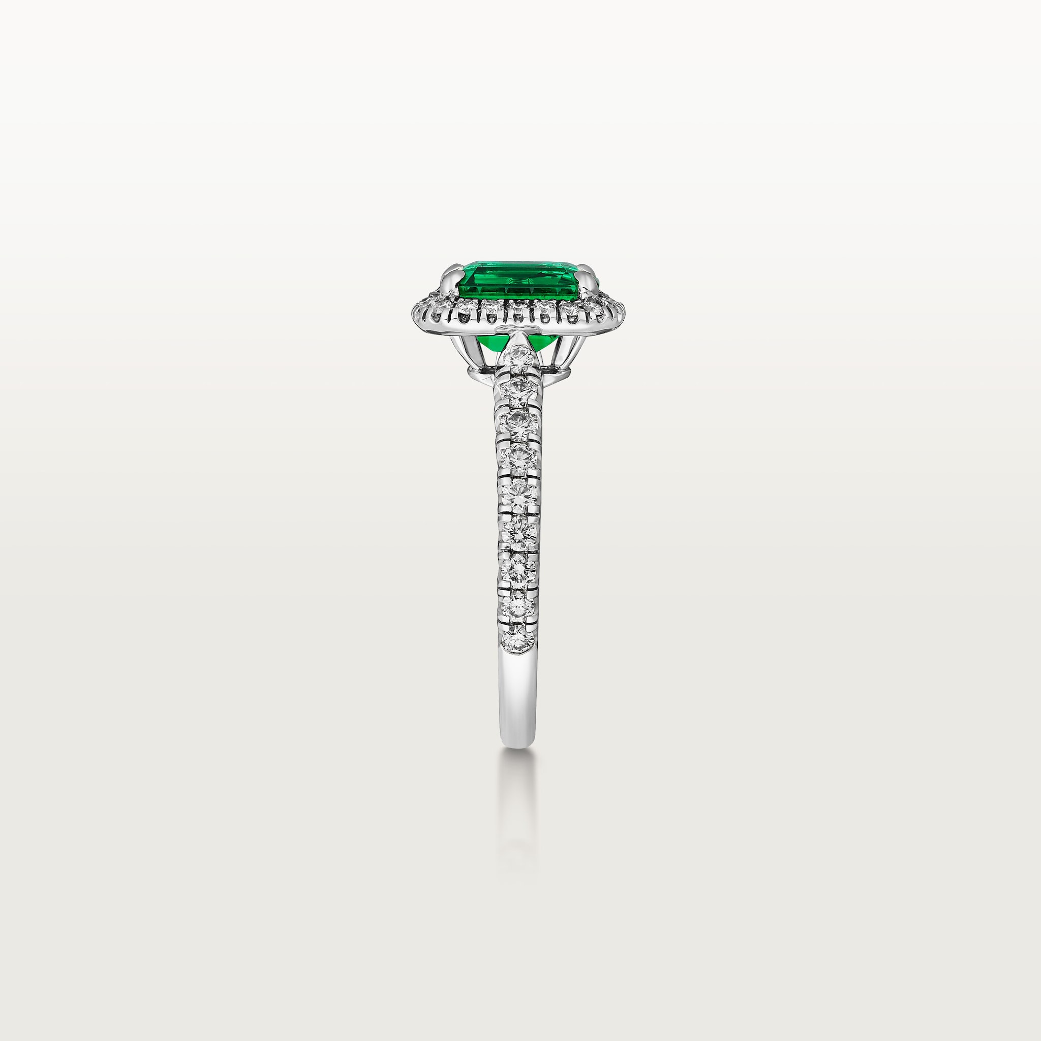 Cartier Destin&eacute;e solitaire, emerald-cut emerald, paved , image 8