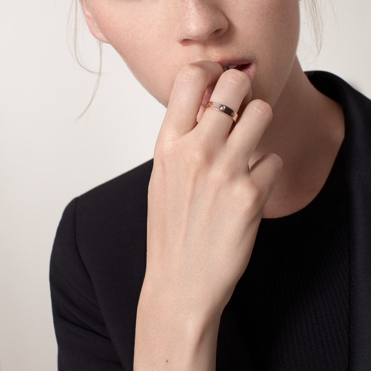 CRB4050700 LOVE wedding band 1 diamond Rose gold diamond