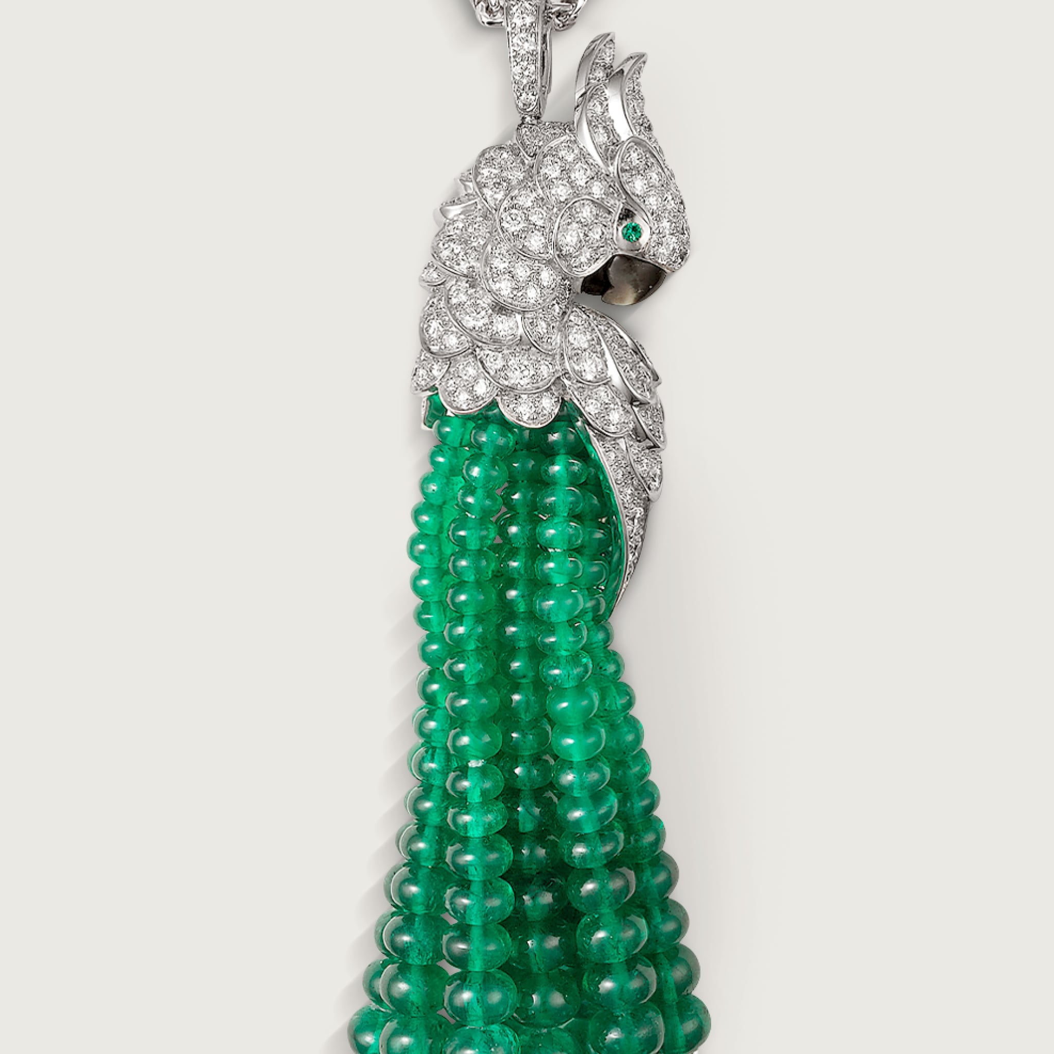 Faune et Flore de Cartier necklace, emerald beads, paved 