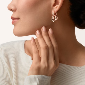 Boucles d'oreilles #LOVE#, multiportés, semi-pavées