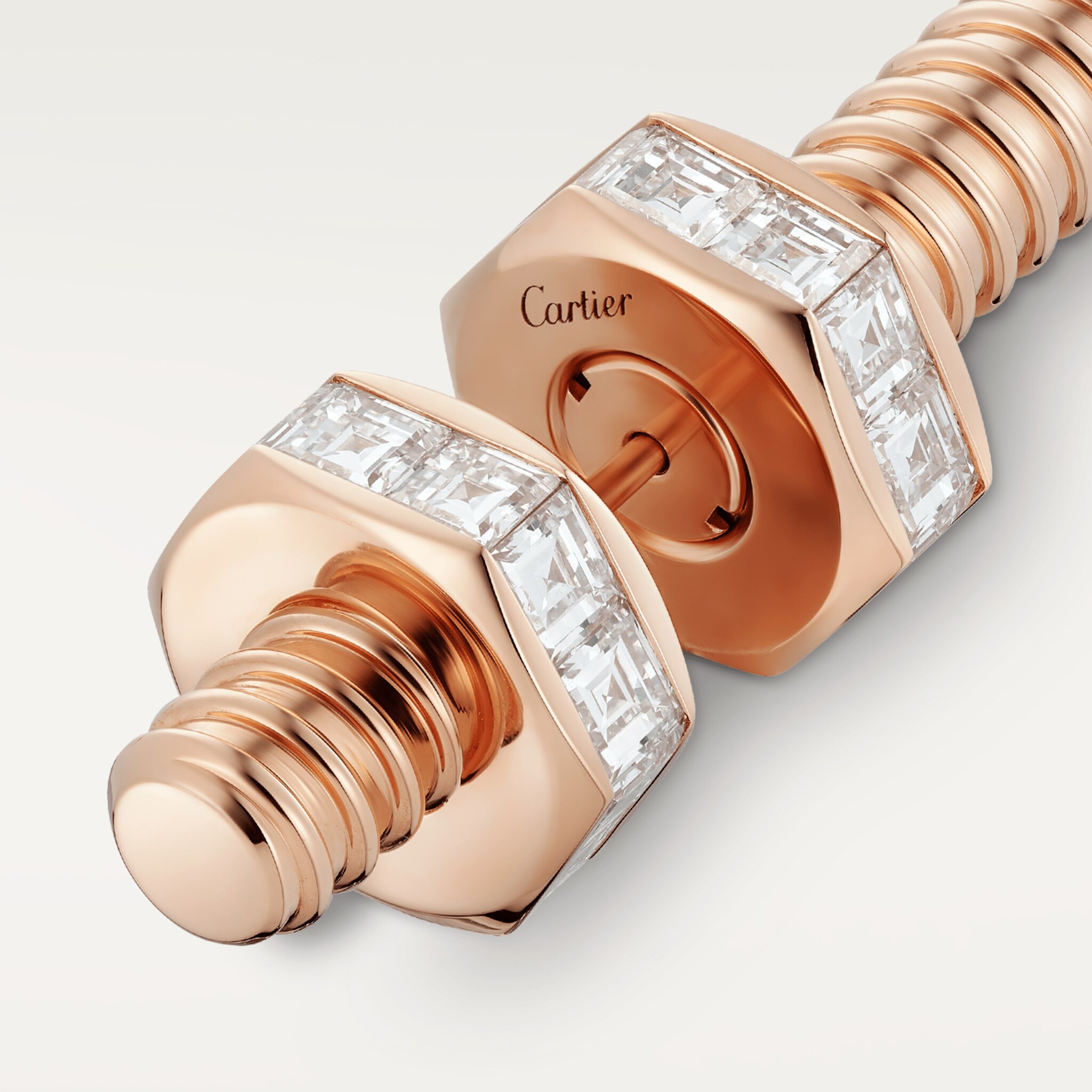 CRN8515213 Écrou de Cartier earring/brooch Rose gold, diamonds