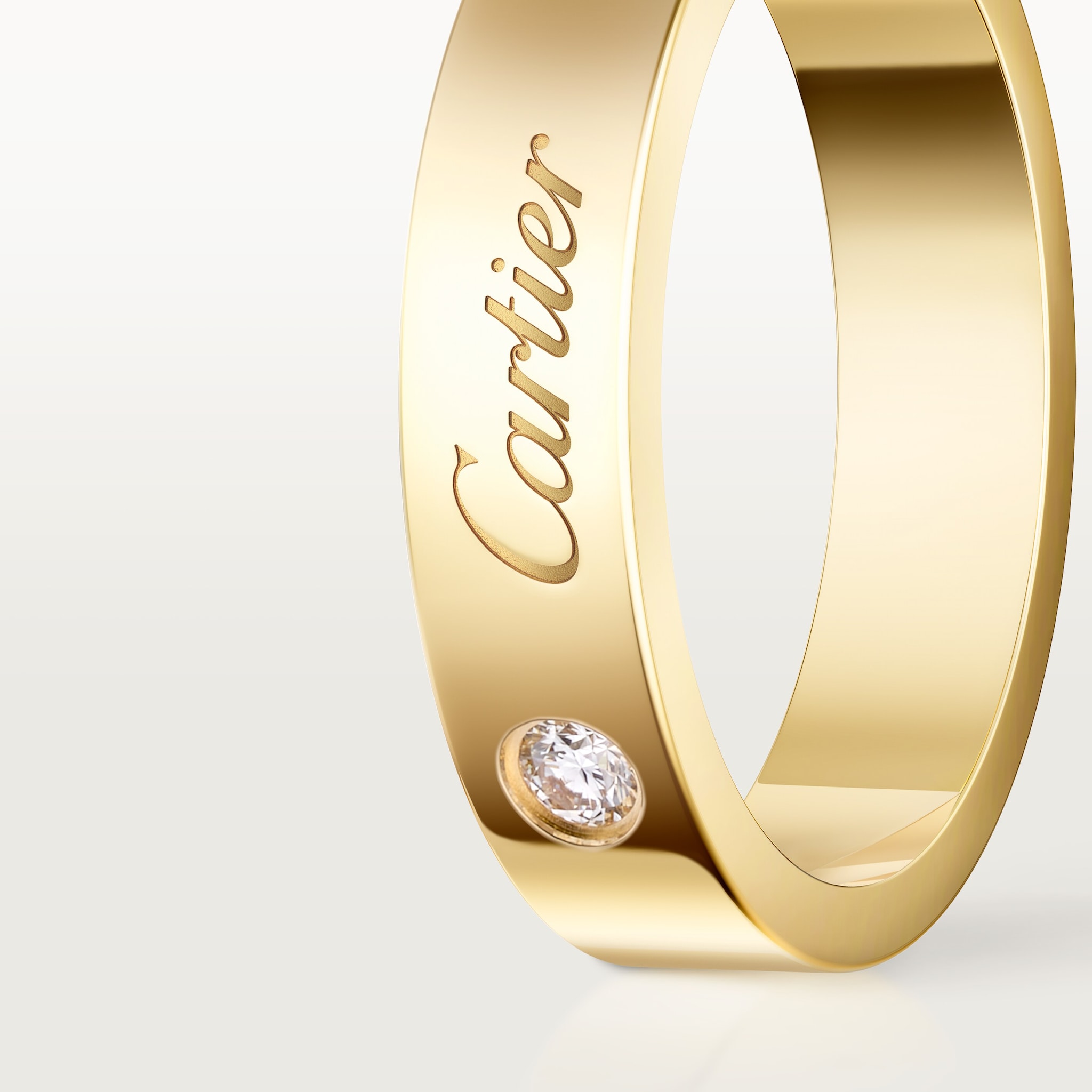 C de Cartier wedding ring, 4 mm width, 1 diamond, image 6