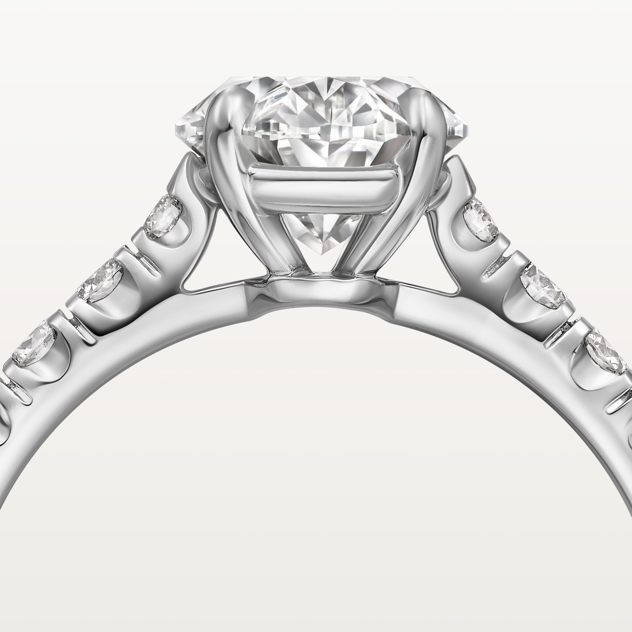 1895 solitaire, oval-cut diamond, paved , image 5