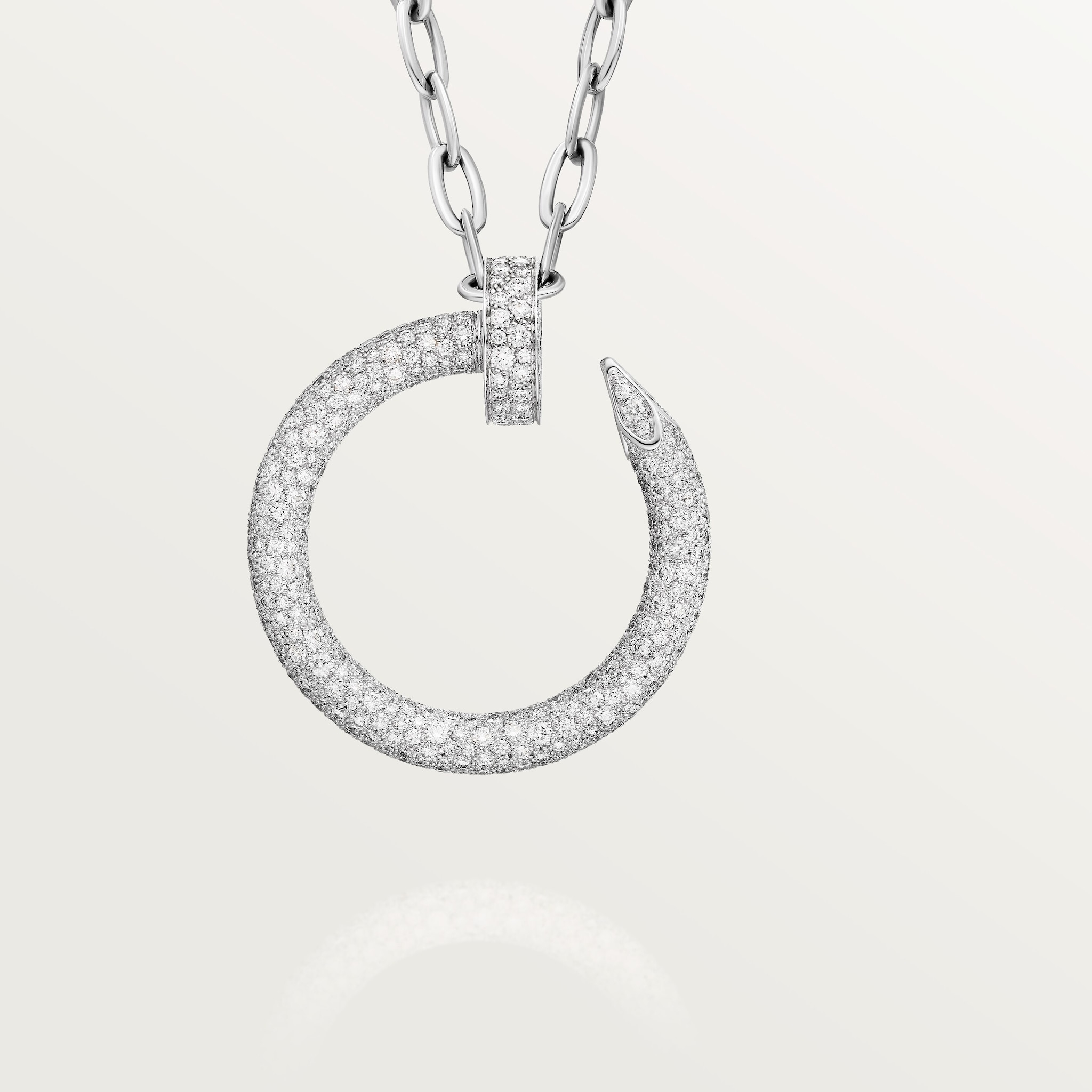 Juste un Clou uzun kolye, d&ouml;n&uuml;şt&uuml;r&uuml;lebilir, ekstra b&uuml;y&uuml;k model, pave 