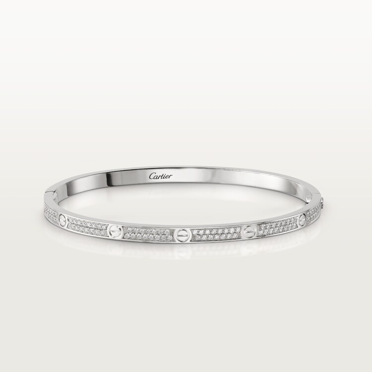 CRN6710817 LOVE bracelet small model pav White gold