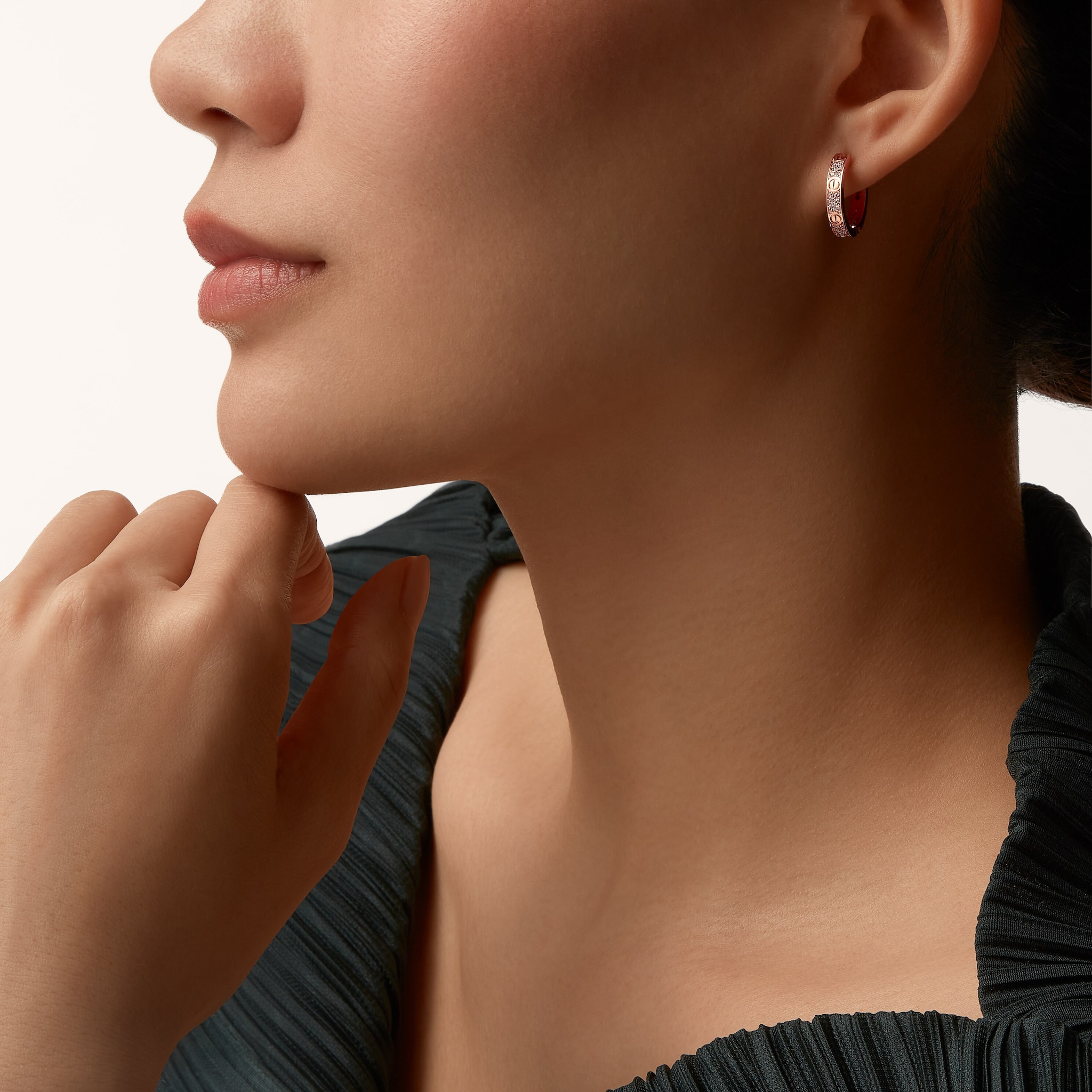 LOVE# earrings, multiwear, half-paved