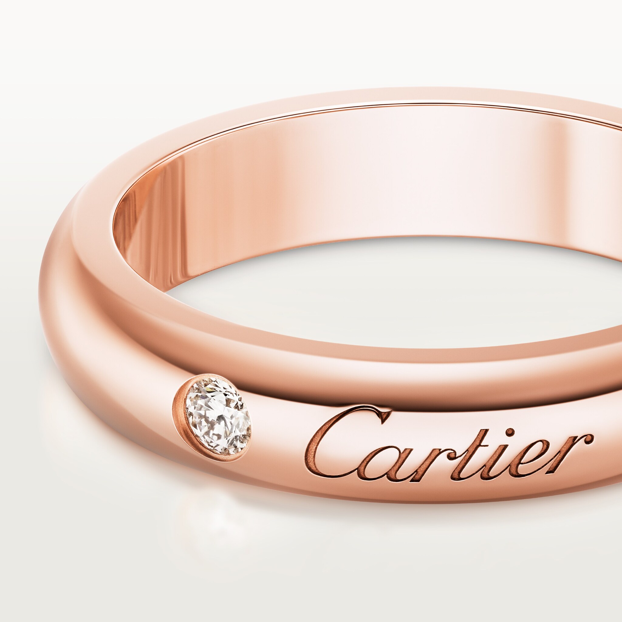 C de Cartier wedding ring, 4 mm width, 1 diamond, image 6