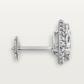 Cartier Destinée stud earrings, 2 pear-shaped diamonds, paved Cartier Destinée stud earrings, 2 pear-shaped diamonds, paved