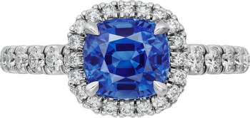 Cartier Destinée solitaire, cushion-cut sapphire, paved  Cartier Destinée solitaire, cushion-cut sapphire, paved
