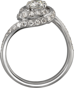 Trinity Ruban solitaire, brilliant-cut diamond, paved  Trinity Ruban solitaire, brilliant-cut diamond, paved