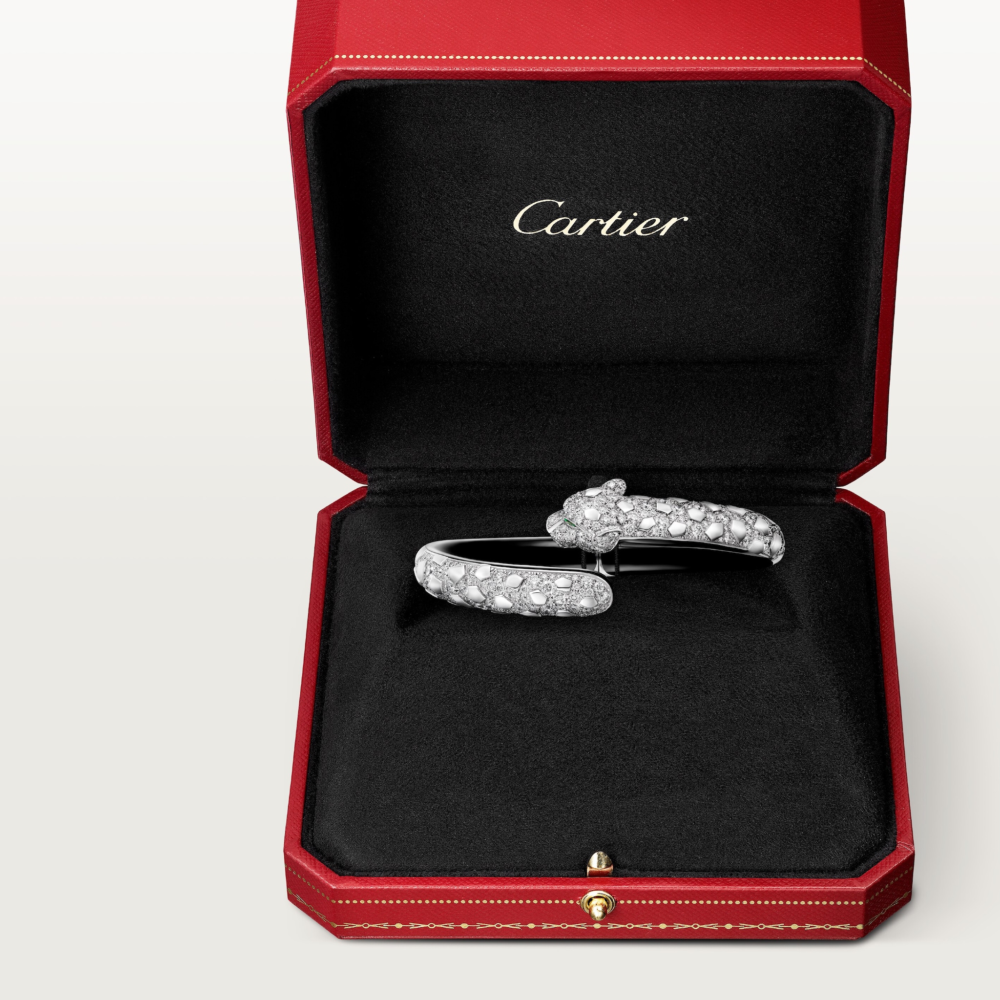 7 صورة ،سوار "پانتير دو كارتييه"، طلاء اللّكر الأسود، مرصوف 