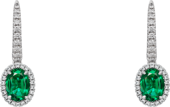 Cartier Destinée sleeper earrings, 2 oval-cut emeralds, paved Cartier Destinée sleeper earrings, 2 oval-cut emeralds, paved