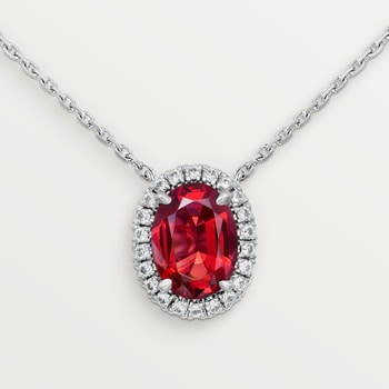 Cartier Destinée pendant, oval-cut ruby, paved  Cartier Destinée pendant, oval-cut ruby, paved