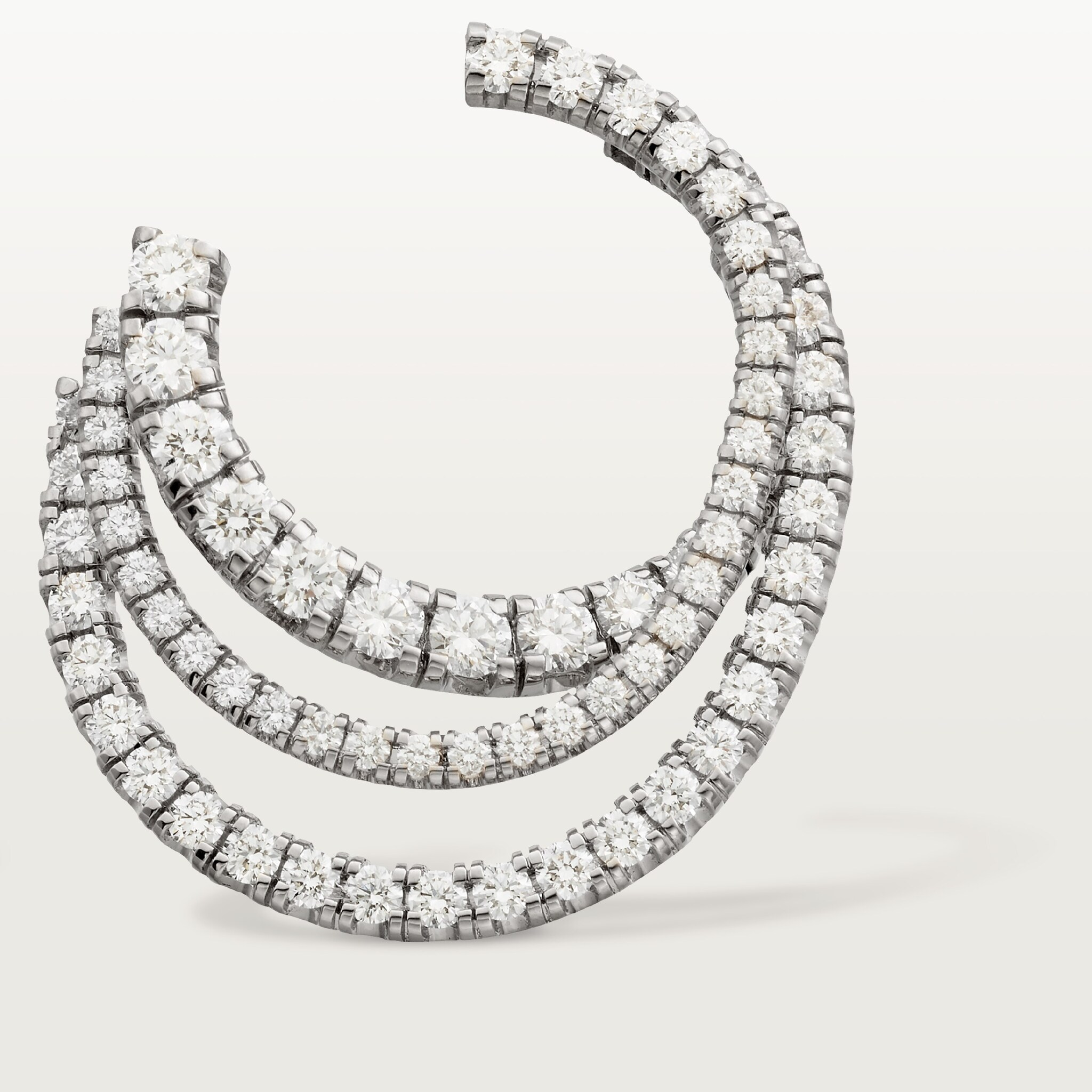 Etincelle de Cartier hoop earrings, triple row, paved