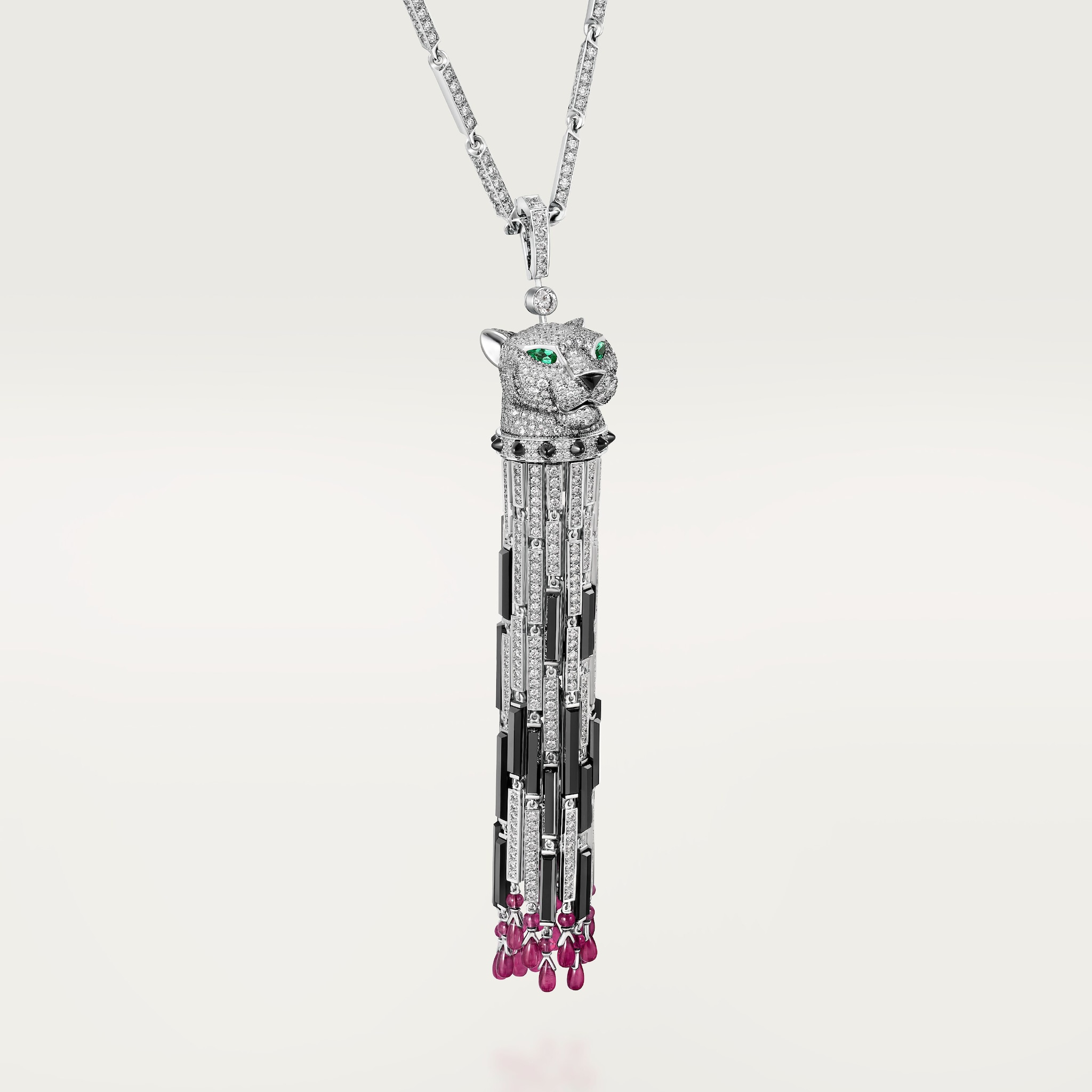 Panth&egrave;re de Cartier long necklace, ruby, multi-wear, large model, paved 