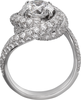 Trinity Ruban solitaire, brilliant-cut diamond, paved  Trinity Ruban solitaire, brilliant-cut diamond, paved