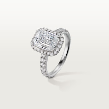 Cartier Destinée solitaire, emerald-cut diamond, paved  Cartier Destinée solitaire, emerald-cut diamond, paved