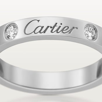 C de Cartier wedding band, 3 mm width, 2 diamonds C de Cartier wedding band, 3 mm width, 2 diamonds