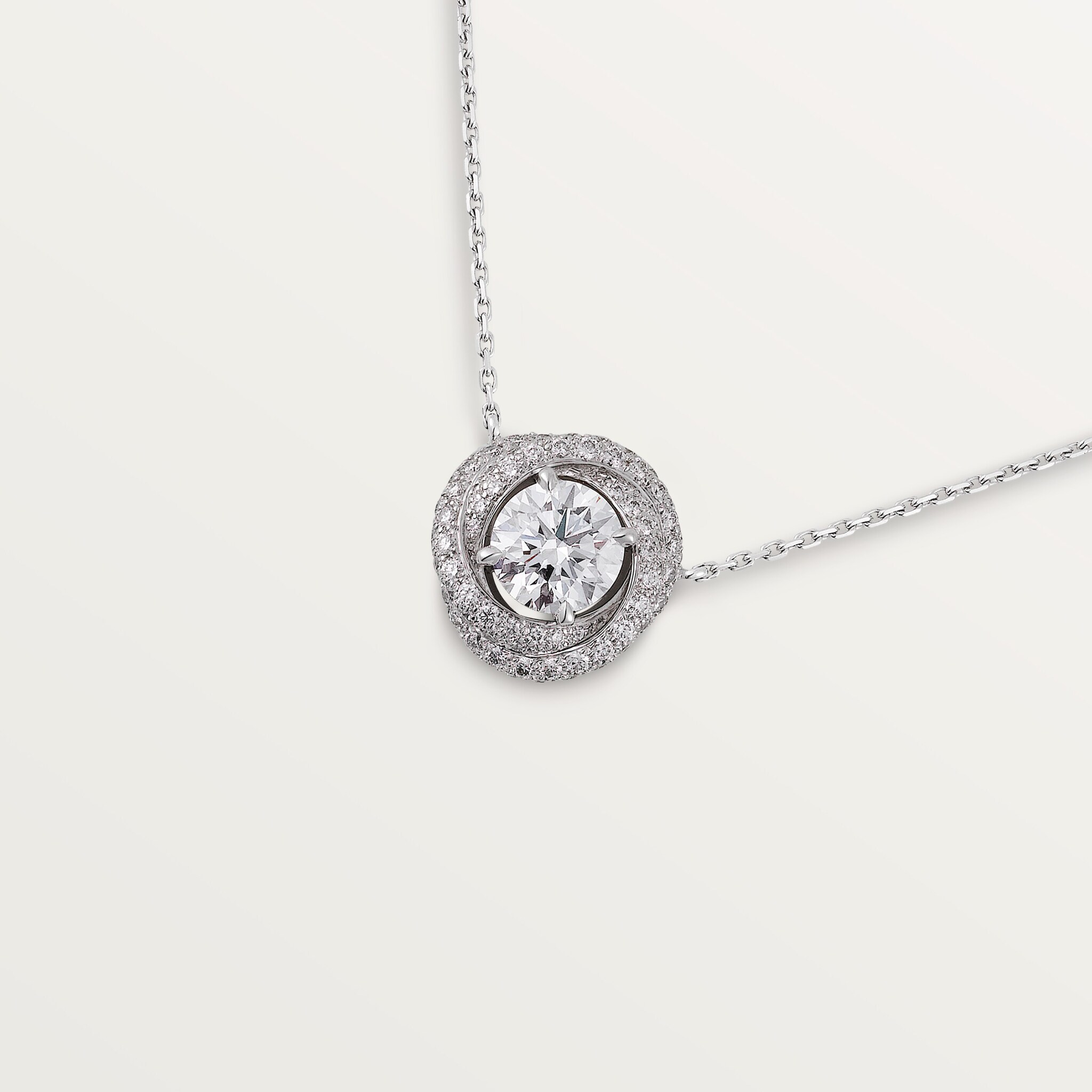 Trinity Ruban pendant, brilliant-cut diamond, paved , image 2