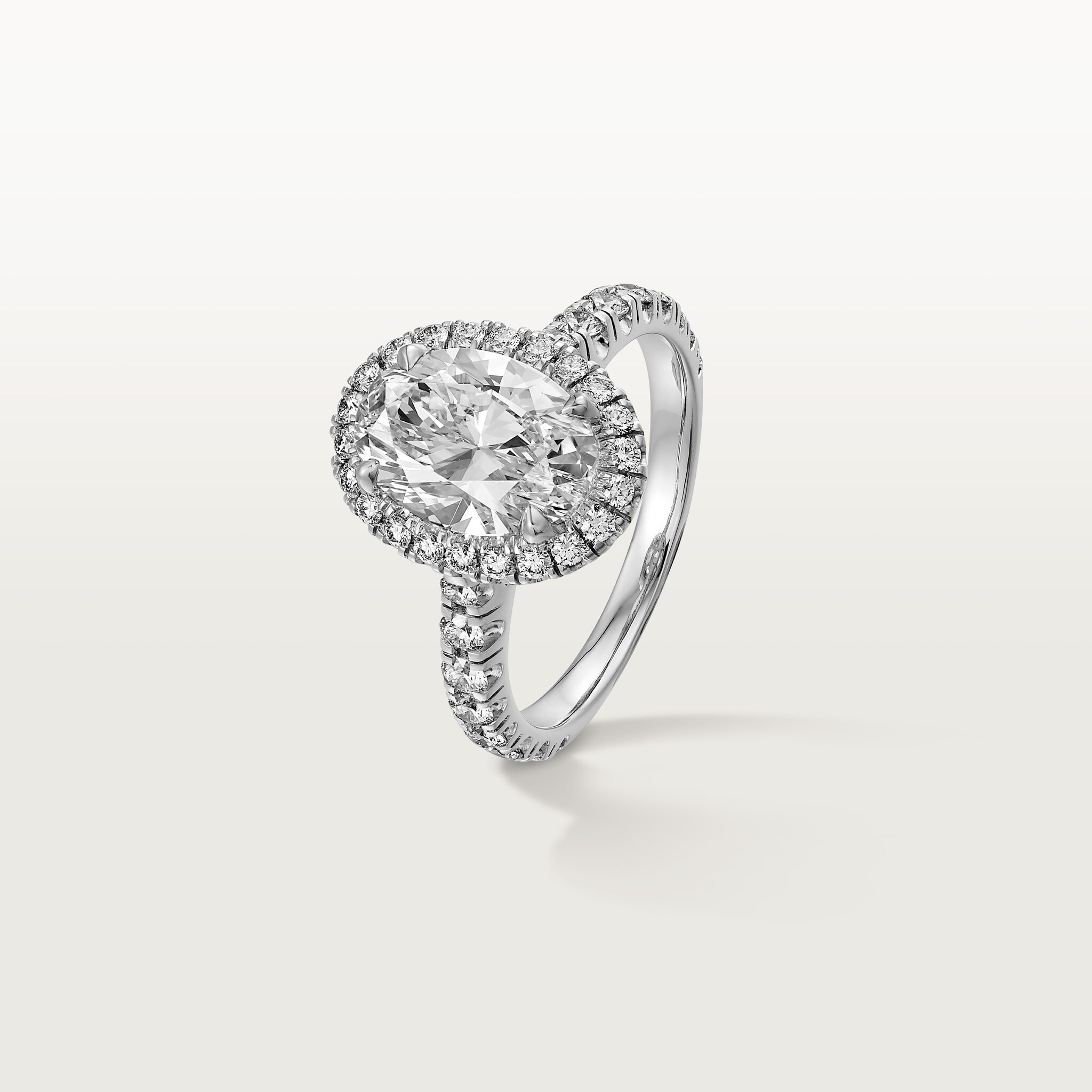 Cartier Destin&eacute;e solitaire, oval-cut diamond, paved , image 9