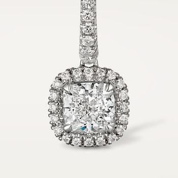 Cartier Destinée sleeper earrings, 2 cushion-cut diamonds, paved Cartier Destinée sleeper earrings, 2 cushion-cut diamonds, paved