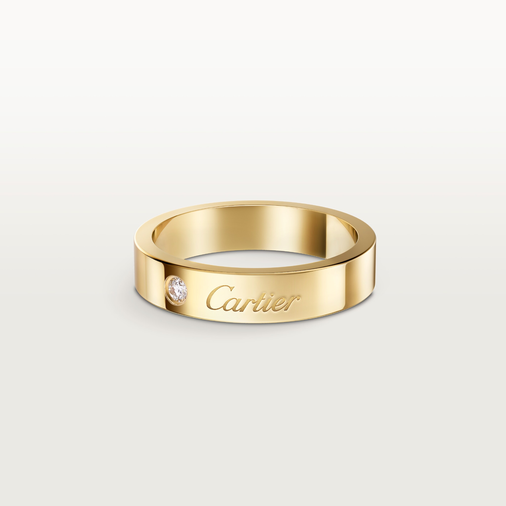 C de Cartier wedding ring, 4 mm width, 1 diamond