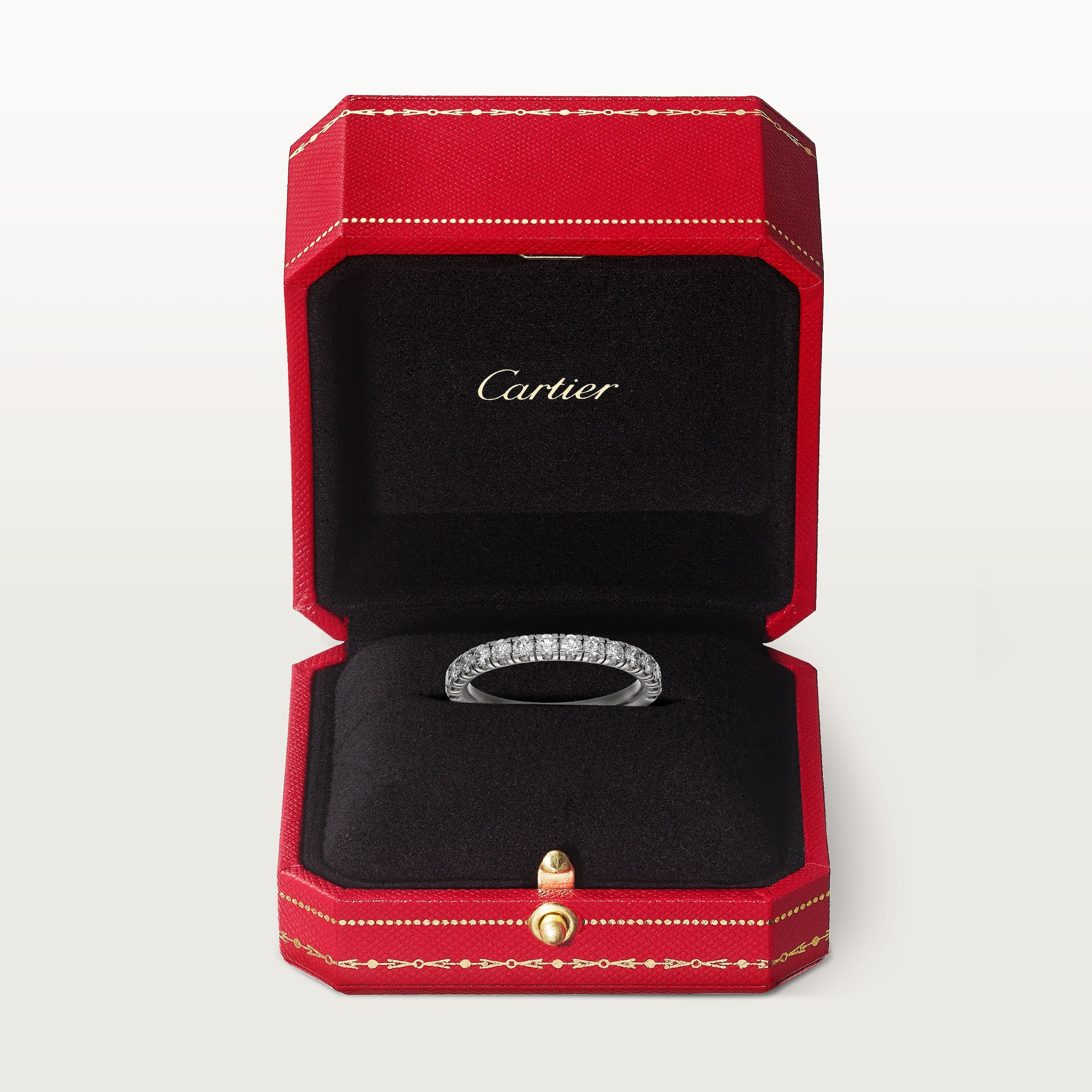 Etincelle de Cartier wedding band, 3.5 mm width, semi-paved, image 5