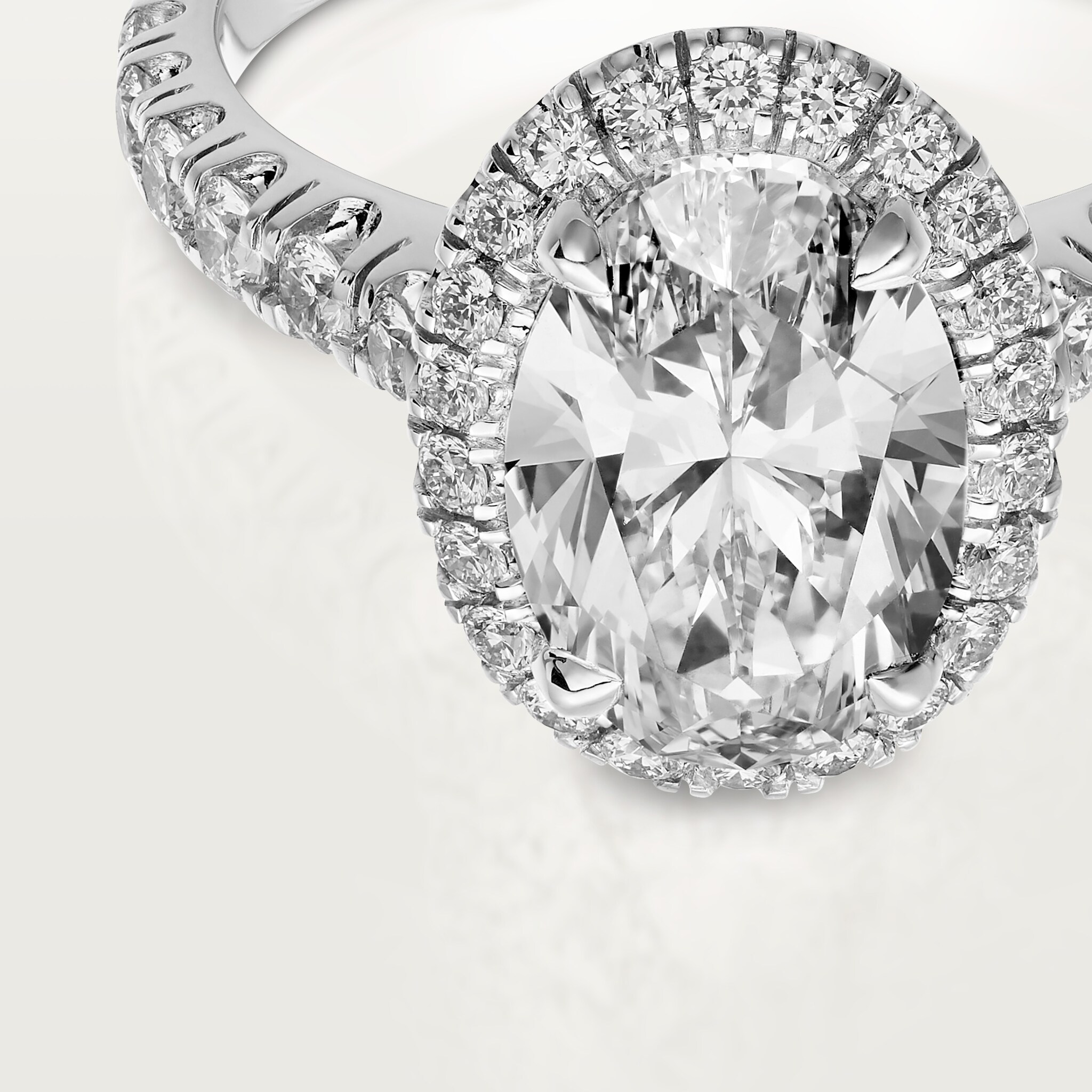 Cartier Destin&eacute;e solitaire, oval-cut diamond, paved , image 15