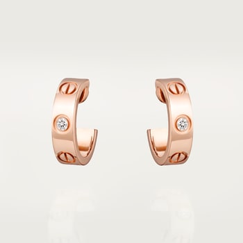 #LOVE# hoop earrings, classic model, 2 diamonds #LOVE# hoop earrings, classic model, 2 diamonds