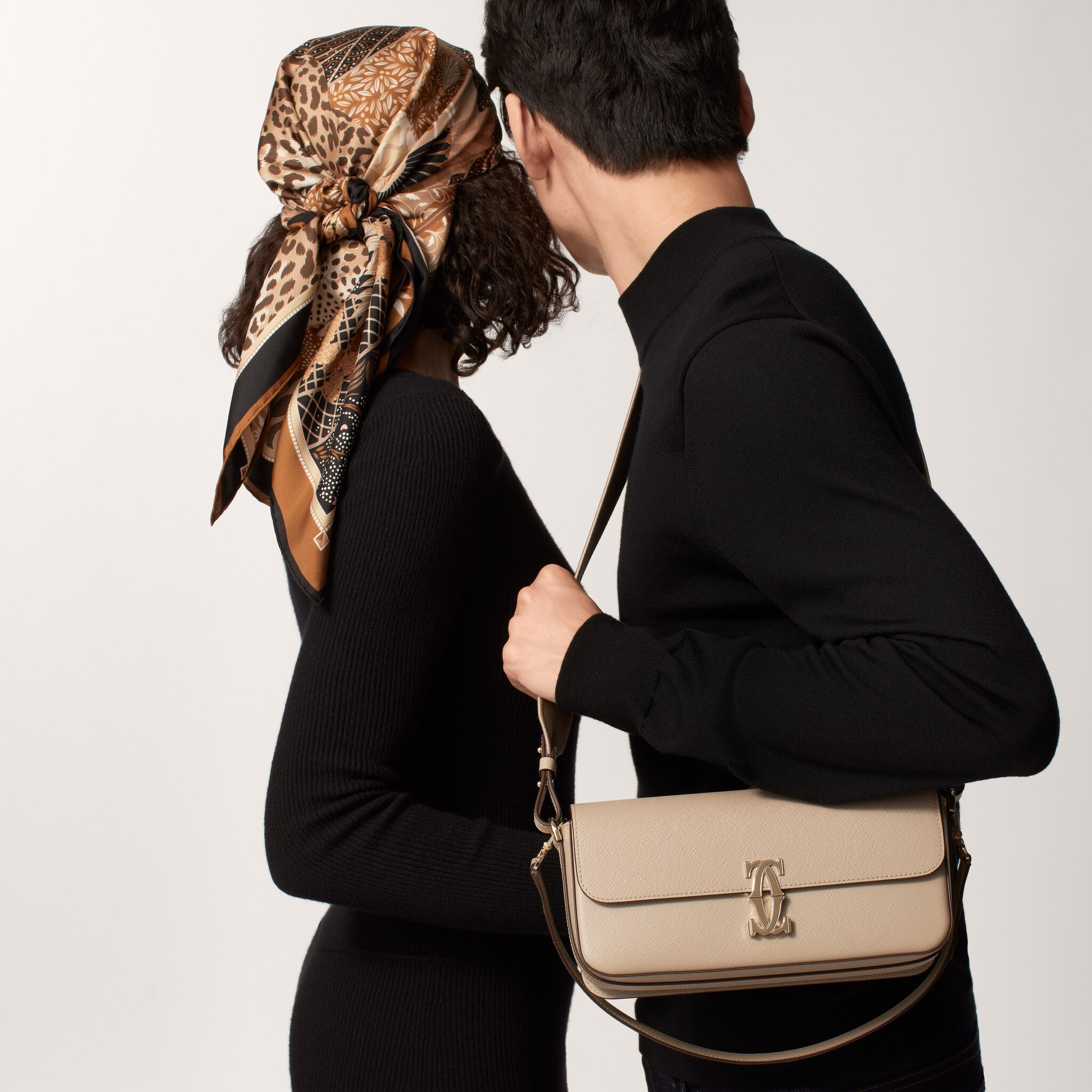 90 scarf, Woman with a Panther