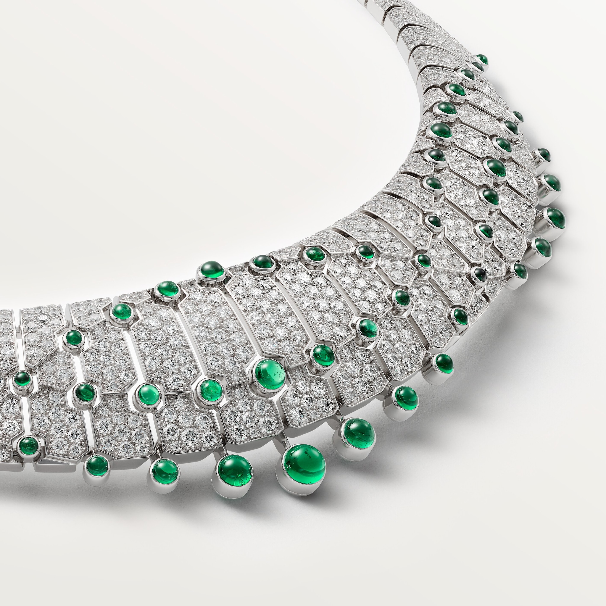 Le Voyage Recommenc&eacute; necklace, emerald, paved 