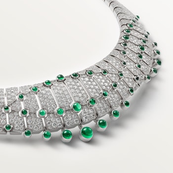 Le Voyage Recommencé necklace, emerald, paved  Le Voyage Recommencé necklace, emerald, paved