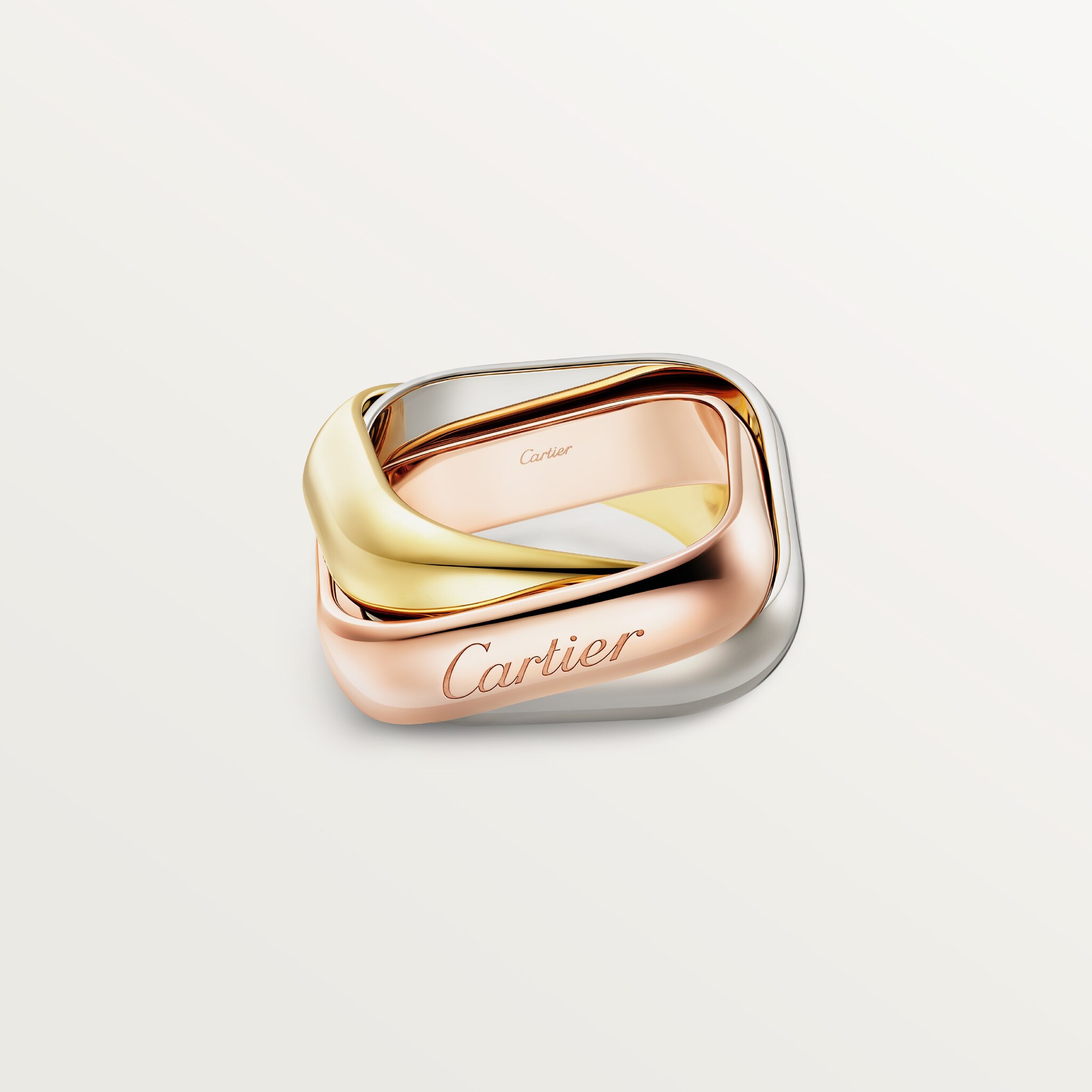 Bague Trinity, de forme coussin, grand mod&egrave;le