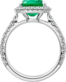 Cartier Destinée solitaire, cushion-cut emerald, paved  Cartier Destinée solitaire, cushion-cut emerald, paved