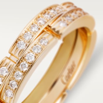 Maillon Panthère wedding band, double row, half-paved Maillon Panthère wedding band, double row, half-paved