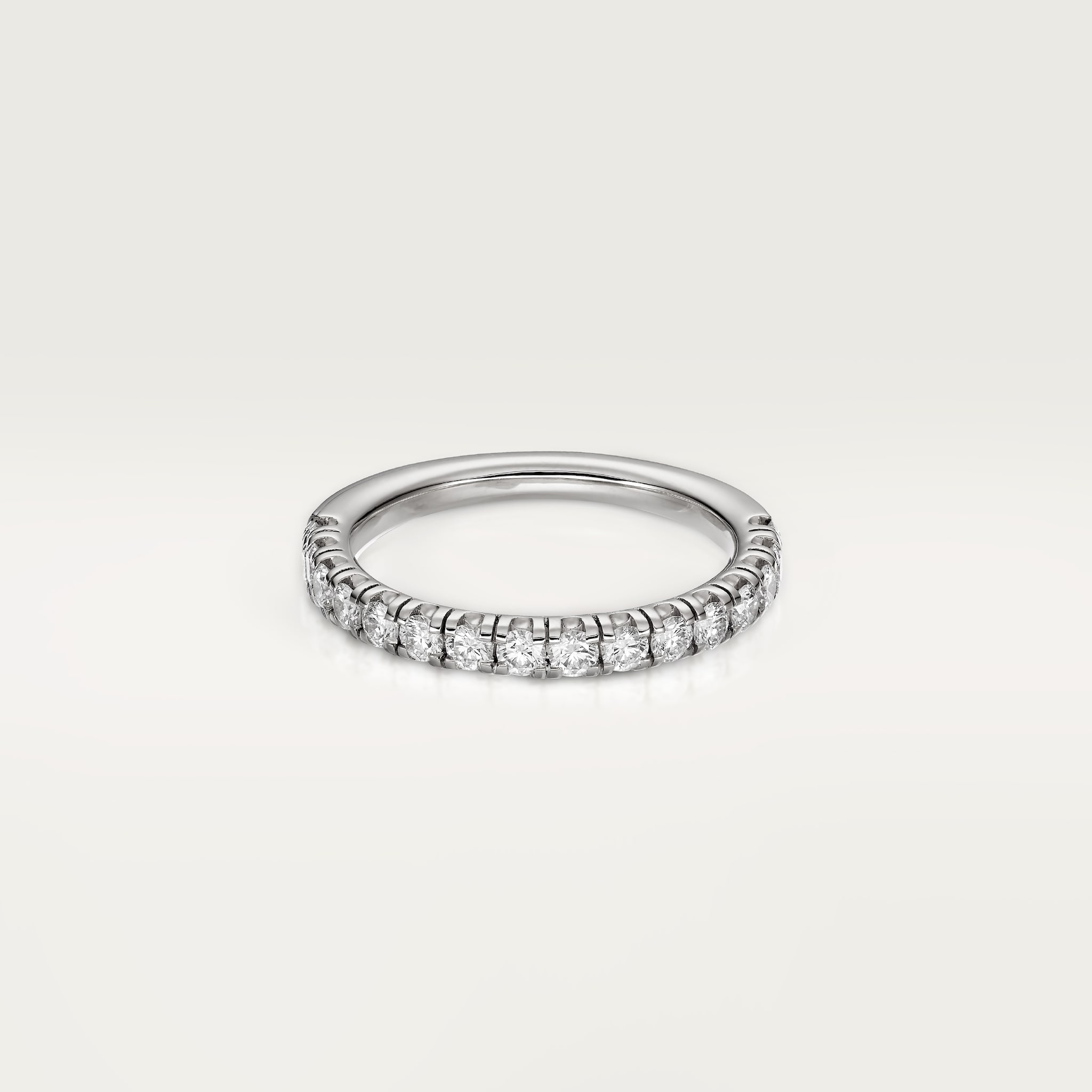 Etincelle de Cartier wedding band, 2 mm width, semi-paved, image 1