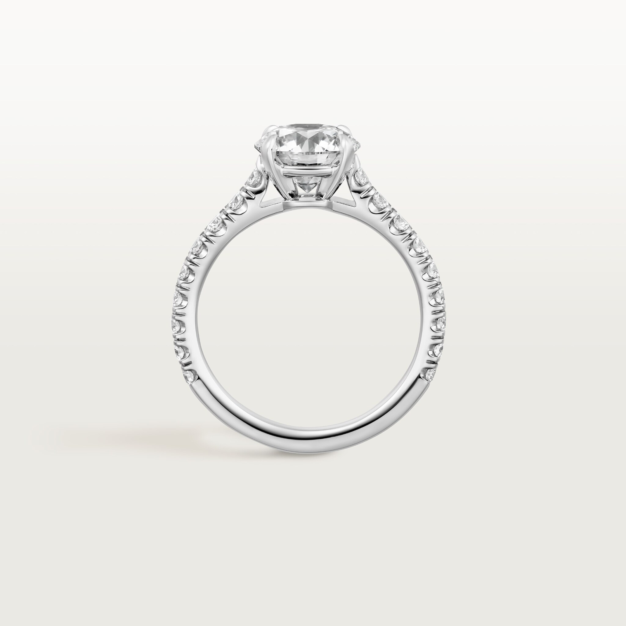 1895 solitaire, brilliant-cut diamond, paved 