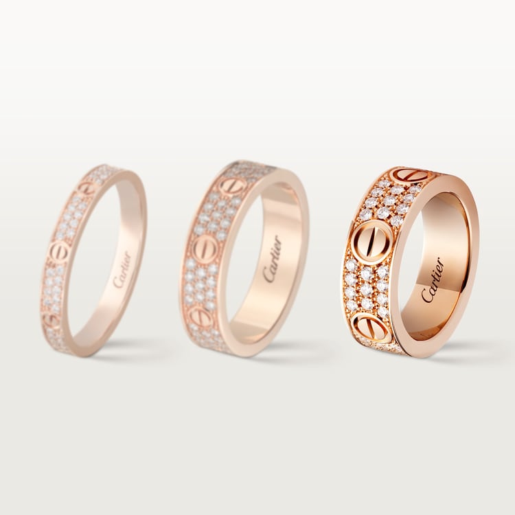 CRB4087600 LOVE ring diamond paved Pink gold diamonds Cartier