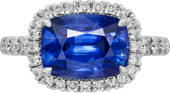 Cartier Destinée solitaire, cushion-cut sapphire, paved  Cartier Destinée solitaire, cushion-cut sapphire, paved