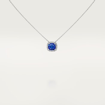Cartier Destinée pendant, cushion-cut sapphire, paved  Cartier Destinée pendant, cushion-cut sapphire, paved