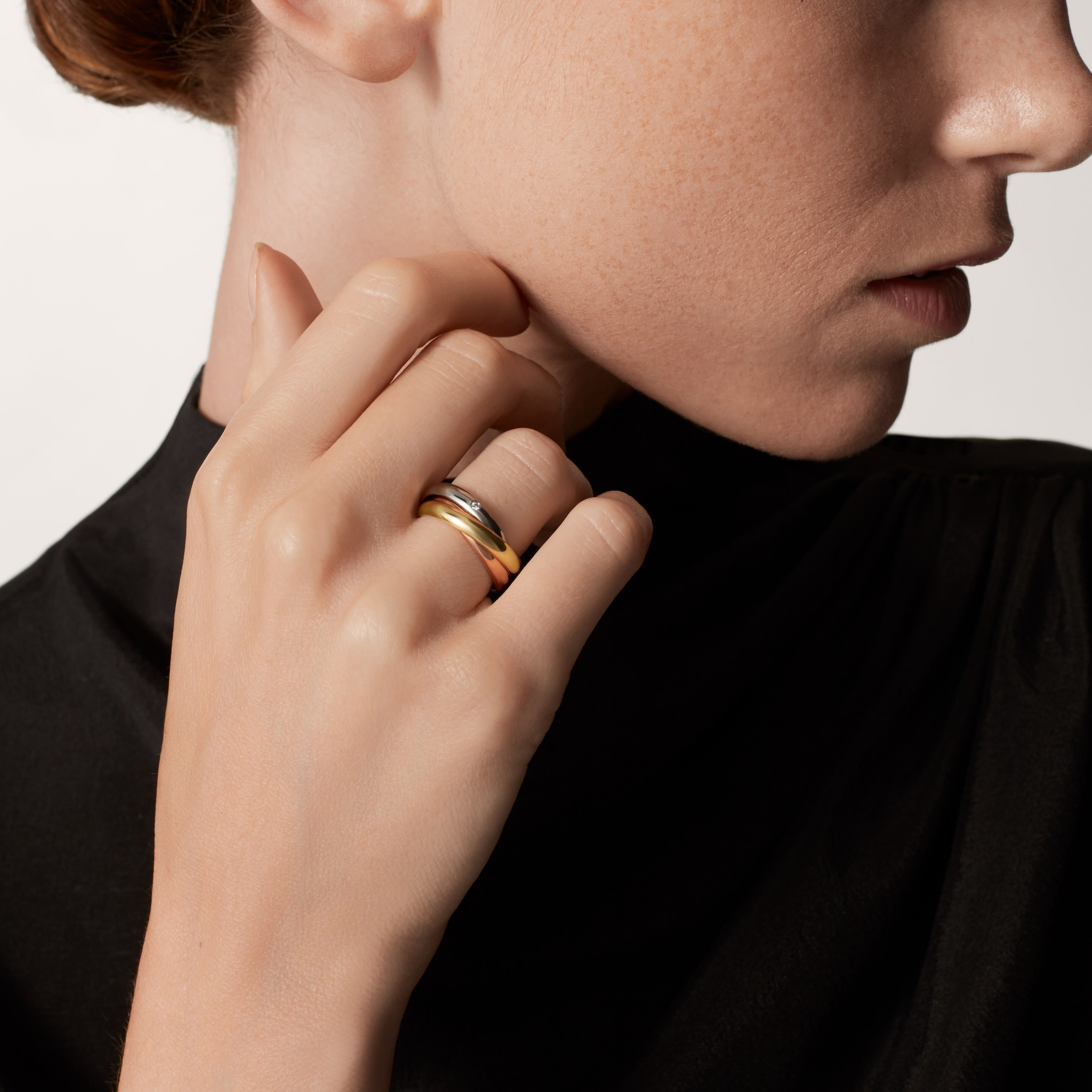 Trinity ring, classic model, 5 diamonds