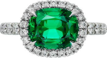 Cartier Destinée solitaire, cushion-cut emerald, paved  Cartier Destinée solitaire, cushion-cut emerald, paved