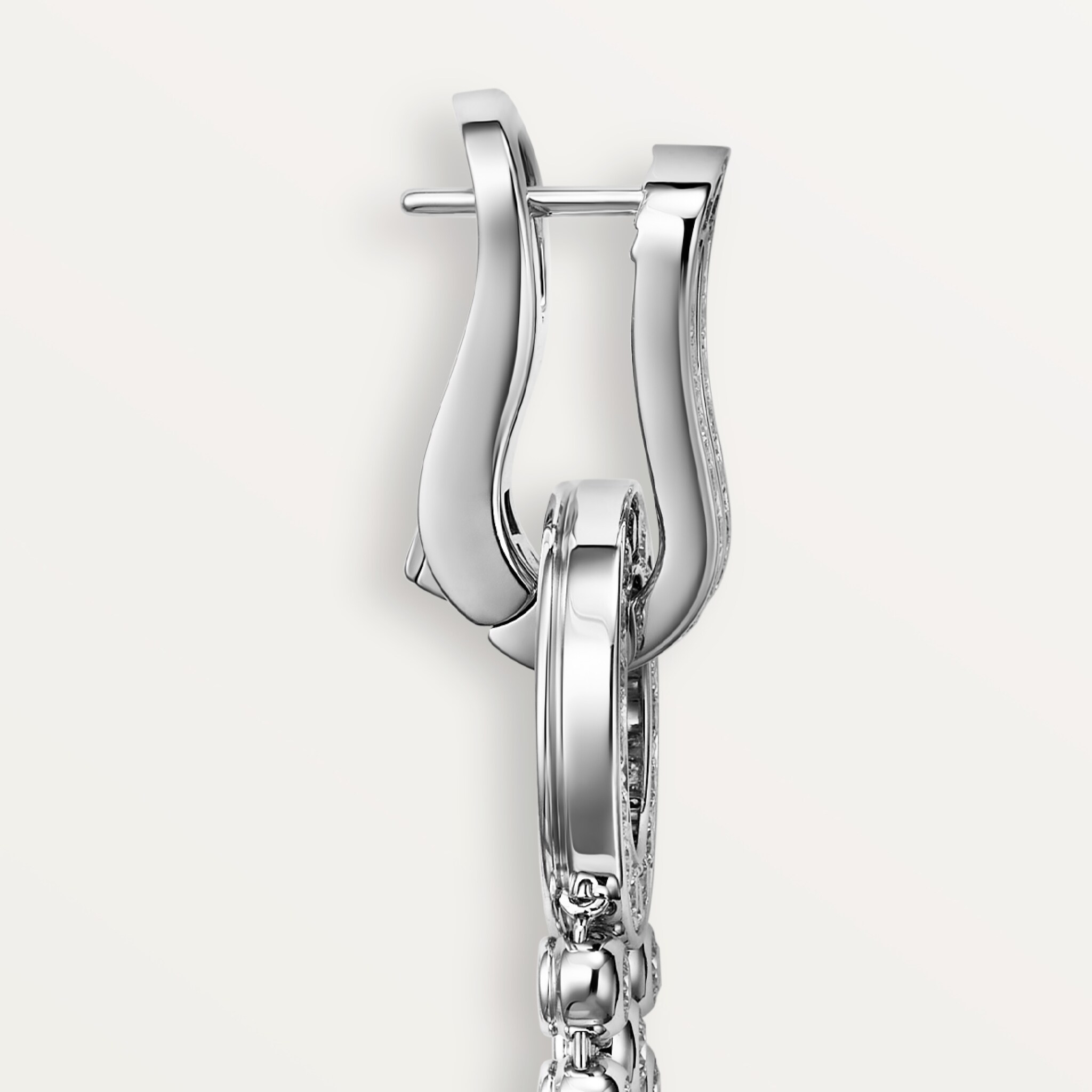 Agrafe earrings, brilliant-cut diamonds, paved