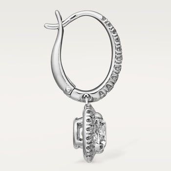 Cartier Destinée sleeper earrings, 2 cushion-cut diamonds, paved Cartier Destinée sleeper earrings, 2 cushion-cut diamonds, paved
