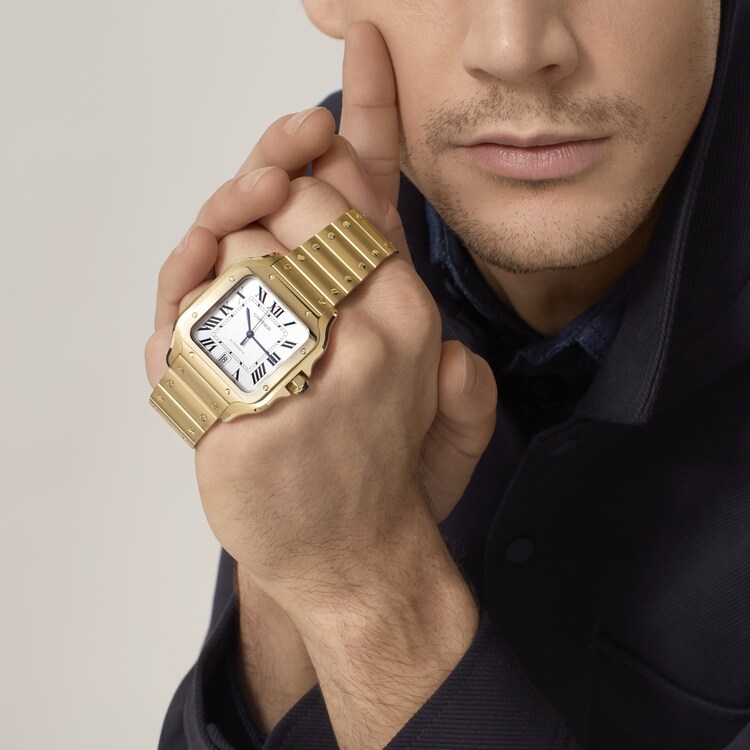 Cartier santos gold on wrist Clearance